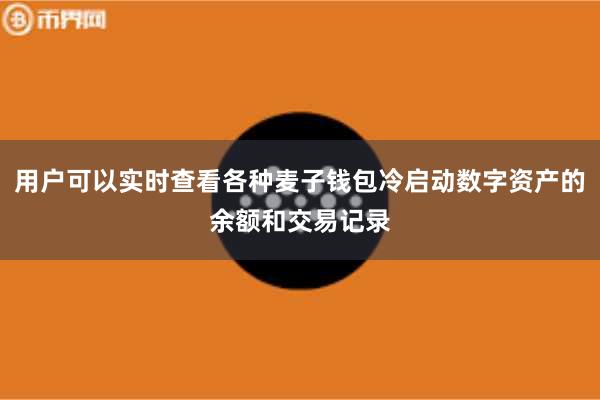 用户可以实时查看各种麦子钱包冷启动数字资产的余额和交易记录