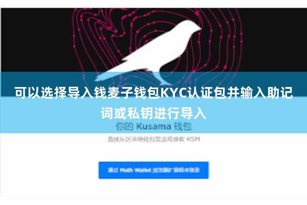 可以选择导入钱麦子钱包KYC认证包并输入助记词或私钥进行导入