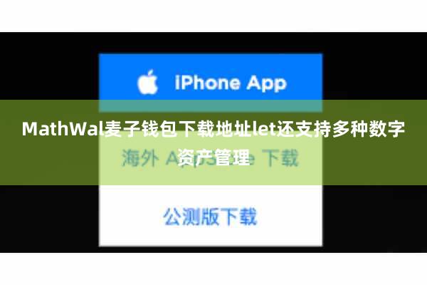 MathWal麦子钱包下载地址let还支持多种数字资产管理